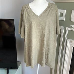 BloomChic V-Neck Sage Green Top